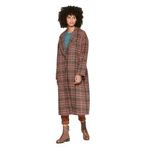Wild Fable Oversized Plaid Long Coat Size Medium